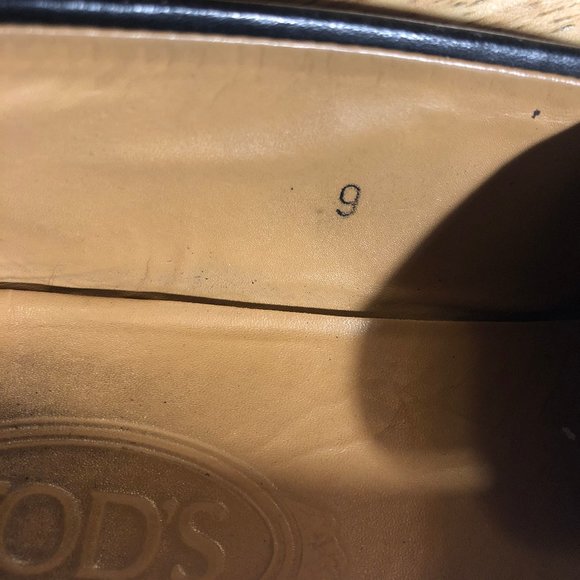 MENS TOD'S BLACK LEATHER SLIP-ON LOAFERS 9 * - Picture 13 of 14